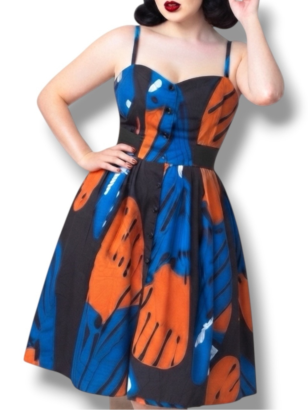 Maeve by Anthropologie 100% Cotton 1940s Pinup Butterfly Print Cotton Sundress M